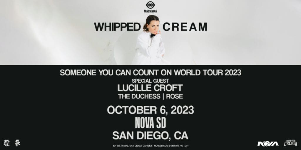 Whippedcream SD concert edm club shows events today 2023 Oct 6 near me san diego 1 1