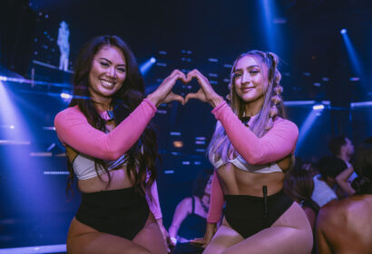 Bottle Girls posing at Taylor Rave