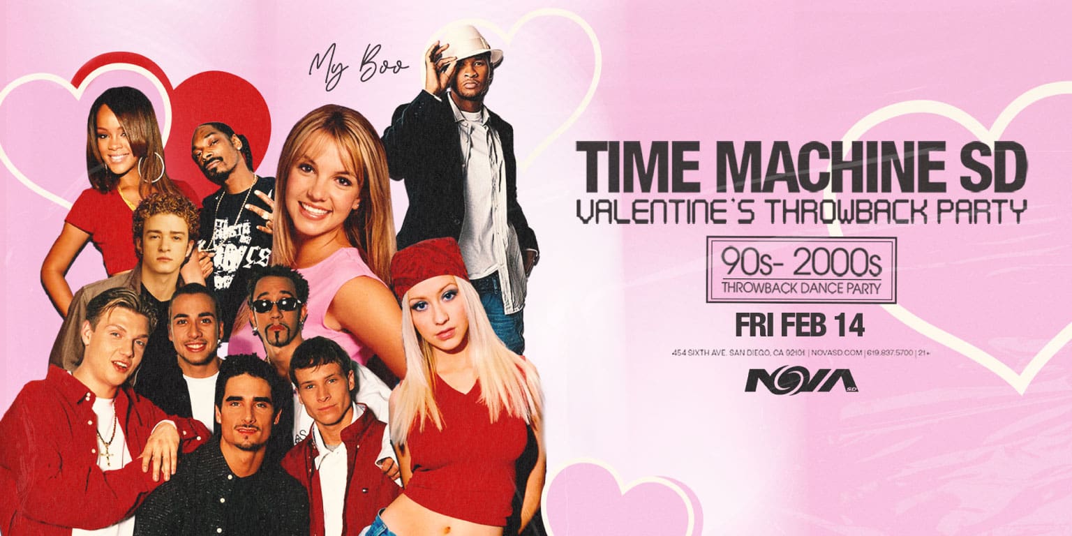 Time Machine San Diego Concert Calendar Pop Show 2025 February 14